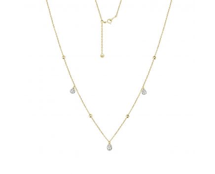 Necklace with diamonds in yellow gold 1Л034-0212