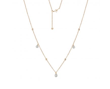 Necklace with diamonds in rose gold 1Л034-0213