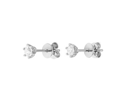 Earrings with diamonds in white gold 1С034-0706