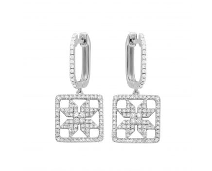 Сережки з діамантами у білому золоті 1С034-1458