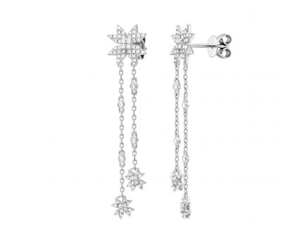 Earrings with diamonds in white gold 1С034-1483