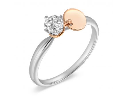 Ring with diamond in white gold 1К034-1581