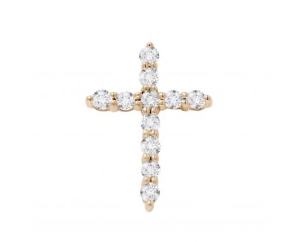 Cross with diamonds in rose gold 1П034ДК-0608