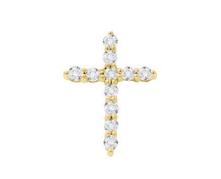 Хрест з діамантами у жовтому золоті 1П034ДК-0611