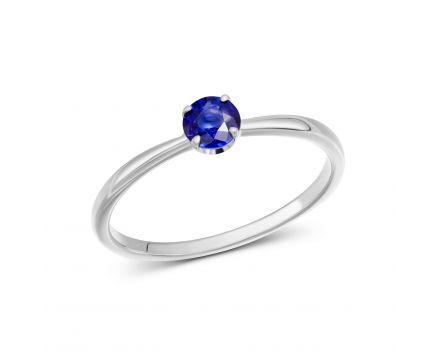 ring with a sapphire in white gold 1К034ДК-1686