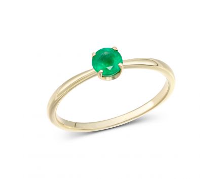 ring with an emerald in yellow gold 1К034ДК-1691