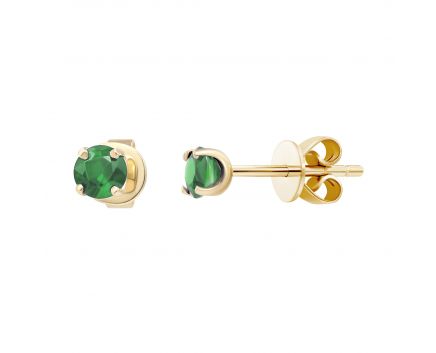 Earrings with emeralds in yellow gold 1C034DK-1692