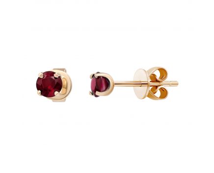 Earrings with rubies in rose gold 1C034DK-1694