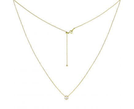 Necklace with a diamond in yellow gold 1Л034ДК-1696