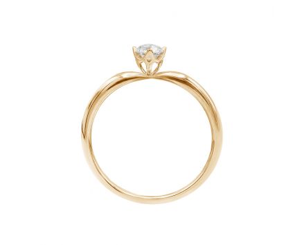 Ring with a diamond in rose gold 1К034ДК-1716