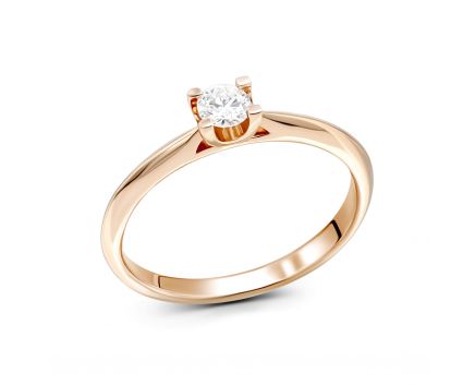 Кольцо с бриллиантом в розовом золоте 1К034ДК-1719