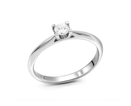 Ring with a diamond in white gold 1К034ДК-1720