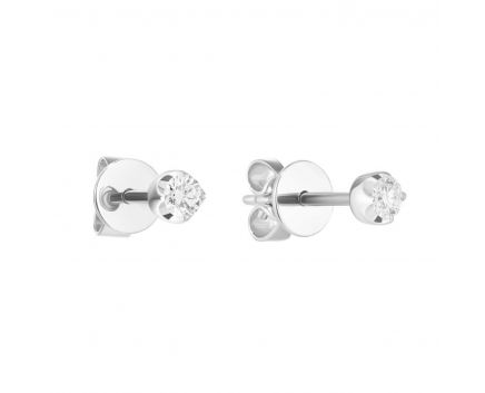 Earrings with diamonds in white gold 1С034ДК-1730
