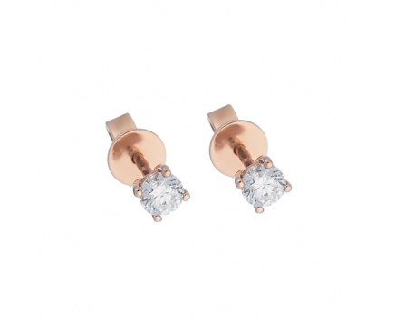 Earrings with diamonds in rose gold 1С034ДК-1731