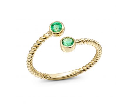 Ring with emeralds in yellow gold 1К034ДК-1749