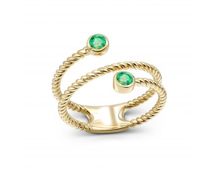 Ring with emeralds in yellow gold 1К034ДК-1751
