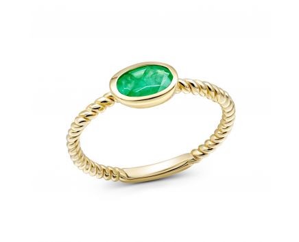A ring with an emerald in yellow gold 1К034ДК-1754
