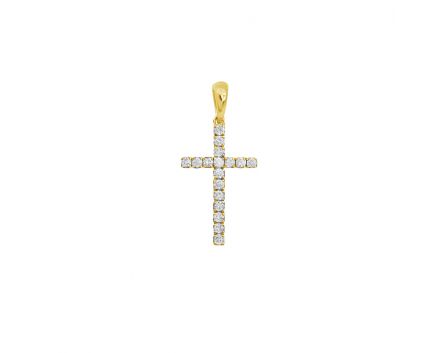 Cross with diamonds in rose gold 1П071ДК-0012