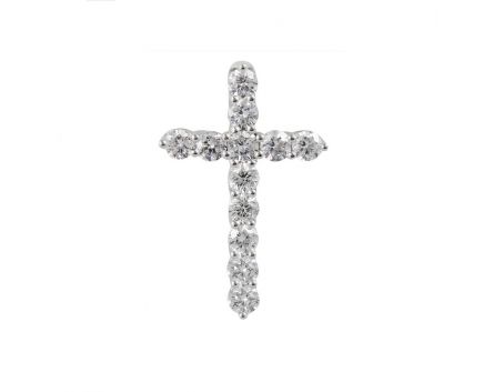 Cross with diamonds in white gold 1П171-0025