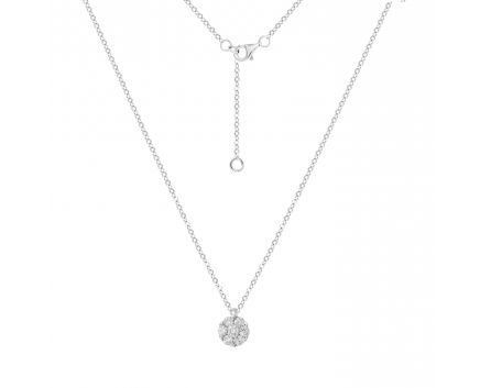 Necklace with diamonds in white gold 1Л193-0132