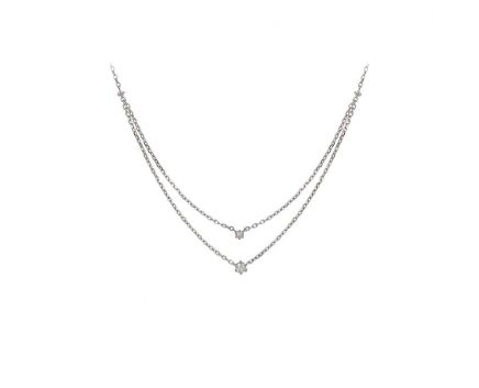 Necklace with diamonds in white gold 1Л193-0135