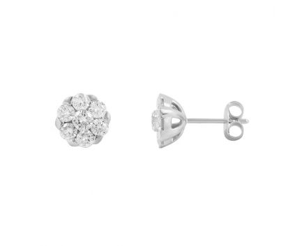 Earrings with diamonds in white gold 1С193-0238