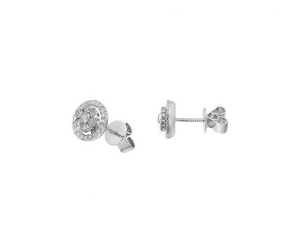 Сережки з діамантами у білому золоті 1С193-0365