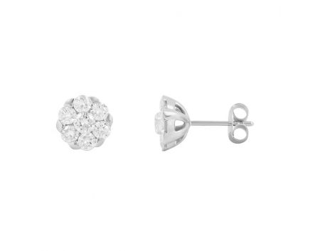 Earrings with diamonds in white gold 1С193-0598