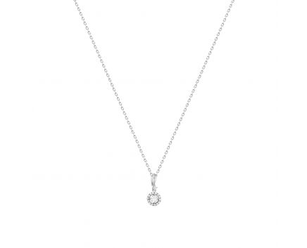 Necklace with diamonds in white gold 1Л193ДК-0002