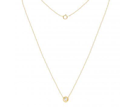 Necklace with a diamond in rose gold 1Л377-0002