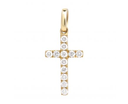 Cross with diamonds in rose gold 1П759-0121