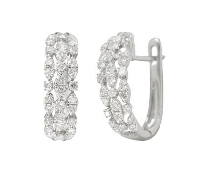 Earrings with diamonds in white gold 1С759-0289