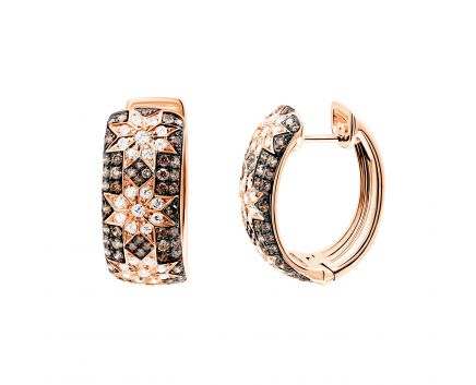 Earrings with diamonds in rose gold 1С759-0428