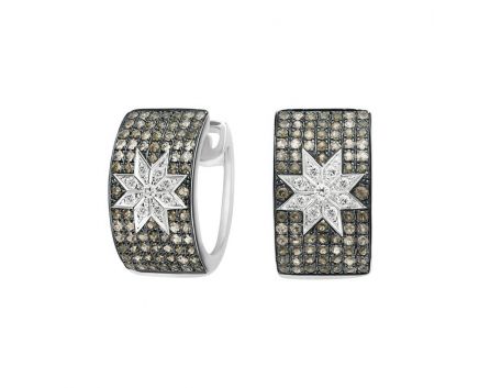 Earrings with diamonds in white gold 1С759-0429