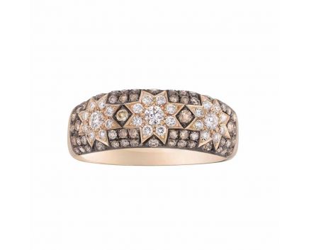 Кольцо с бриллиантами в розовом золоте 1К759-0429