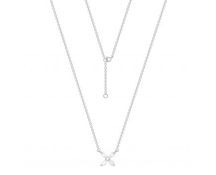 Necklace with diamonds in white gold 1L809-0135