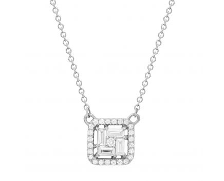 Necklace with diamonds in white gold 1L809-0137