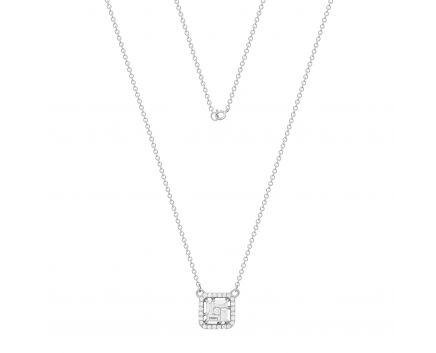 Necklace with diamonds in white gold 1L809-0137