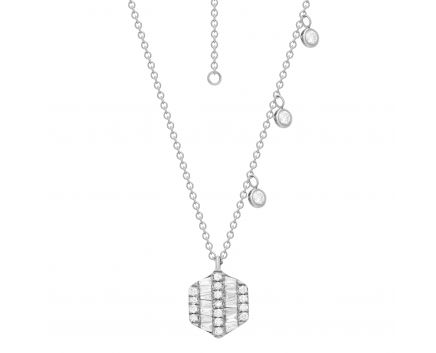 Necklace with diamonds in white gold 1L809-0140
