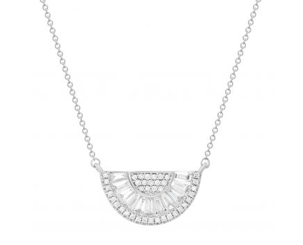 Necklace with diamonds in white gold 1L809-0145