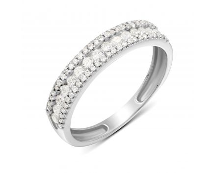 Ring with diamonds in white gold 1К809-0342