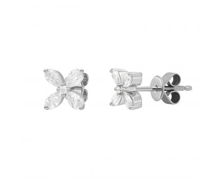 Earrings with diamonds in white gold 1С809-0354