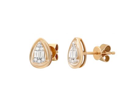 Earrings with diamonds in rose gold 1С809-0361