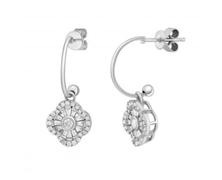 Earrings with diamonds in white gold 1С809-0372