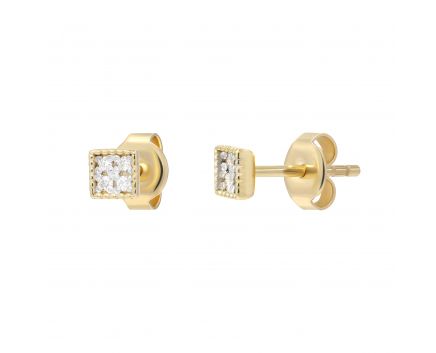 Earrings with diamonds Equilibrium yellow gold