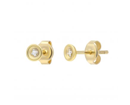 Earrings with diamonds Openness yellow gold