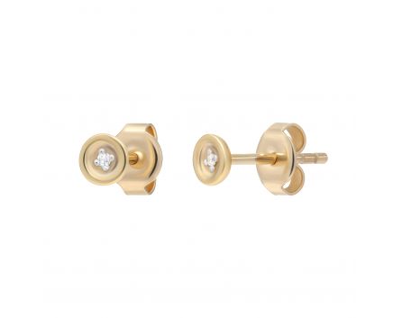 Earrings with diamonds Openness rose gold