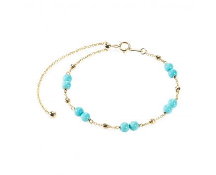 Bracelet with turquoise in yellow gold 1Б034-0066