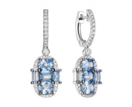 Earrings in white gold with diamonds and sapphires ZARINA