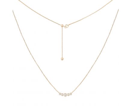 Necklace with diamonds in rose gold 1Л034ДК-1683